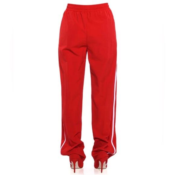 Azalea Wang Red Track Pant Stiletto Heel Boots Size 6 One Size Athleisure Chic - Picture 9 of 9